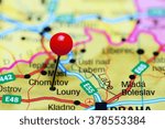 Louny pinned on a map of Czech Republic
