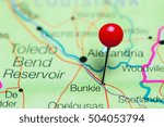 Small photo of Bunkie pinned on a map of Louisiana, USA