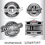premium quality labels in black ... | Shutterstock .eps vector #125697197
