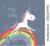 Happy Birthday Card With Unicorn