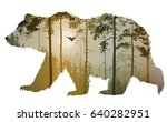 silhouette of a bear. inside a... | Shutterstock .eps vector #640282951