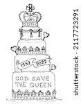 cake to queen jubilee. 'god... | Shutterstock .eps vector #2117723291