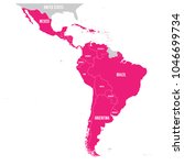 political map of latin america. ... | Shutterstock .eps vector #1046699734