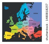 map of europe in colors of... | Shutterstock .eps vector #1480818257