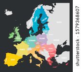 colorful vector map of eu ... | Shutterstock .eps vector #1579368607