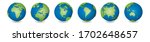 set of six earth globes focused ... | Shutterstock .eps vector #1702648657