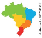 Brazil   Vector Map Of Regions