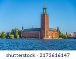 stockholm city hall in sweden | Shutterstock . vector #2173616147