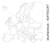 blank outline map of europe.... | Shutterstock .eps vector #419741197