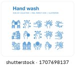 hand wash icons set  pixel... | Shutterstock .eps vector #1707698137