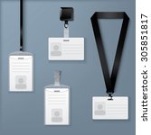 lanyard  retractor and badge.... | Shutterstock .eps vector #305851817
