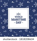 world maritime day card or... | Shutterstock .eps vector #1818208634