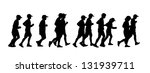 silhouette of a group of 11... | Shutterstock . vector #131939711