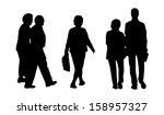 black silhouettes of an old... | Shutterstock . vector #158957327