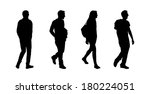black silhouettes of ordinary... | Shutterstock . vector #180224051