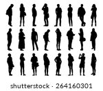 big set of black silhouettes of ... | Shutterstock . vector #264160301