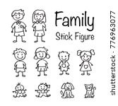 family stick figure doodle set | Shutterstock .eps vector #776963077