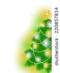 christmas tree decorated with... | Shutterstock . vector #220857814