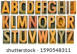 English Alphabet In Wood Type   ...