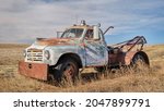 Old Rusty Towing Truck On A...