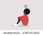 young black depressed female... | Shutterstock .eps vector #1787317631
