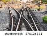 Multiple railway track switches , symbolic photo for decision, separation and leadership qualities.