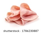 Cooked ham slices  isolated on...