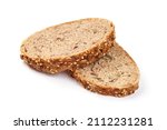 Whole grain bread, isolated on white background