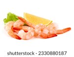 Shrimps, king prawns, isolated on white background