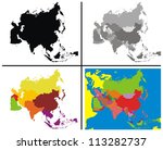 vector   asia map collection | Shutterstock .eps vector #113282737