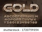 gold alphabet font. 3d golden... | Shutterstock .eps vector #1720759354