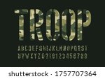 troop alphabet font. stencil... | Shutterstock .eps vector #1757707364