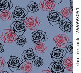 rose graphic  pattern seamless | Shutterstock . vector #266998091