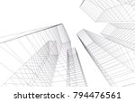 architecture building 3d  | Shutterstock .eps vector #794476561