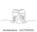 continuous one line drawing.... | Shutterstock .eps vector #1217254231