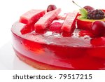 Sweet Cold Red Jelly Pie With...