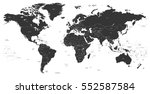 vector black political world map | Shutterstock .eps vector #552587584
