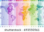 world standard time zones vector map