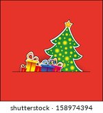 christmas stylized card | Shutterstock .eps vector #158974394