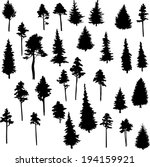 set of conifer trees  nature... | Shutterstock .eps vector #194159921