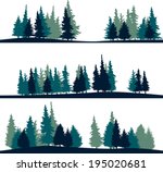 set of different silhouettes of ... | Shutterstock .eps vector #195020681
