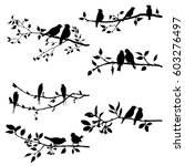 Vector Set Of Birds At Trees...