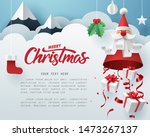 paper art of gift box dropping... | Shutterstock .eps vector #1473267137