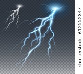 lightning and thunder bolt ... | Shutterstock .eps vector #612552347