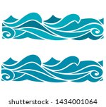 blue waves sea ocean vector... | Shutterstock .eps vector #1434001064