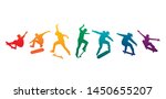  skate people silhouettes... | Shutterstock .eps vector #1450655207