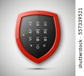 shield with electronic... | Shutterstock .eps vector #557339521