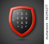 shield with electronic... | Shutterstock .eps vector #581592277