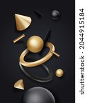 black and golden geometric... | Shutterstock .eps vector #2044915184