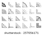 set of 24 hand drawn corners... | Shutterstock .eps vector #257056171